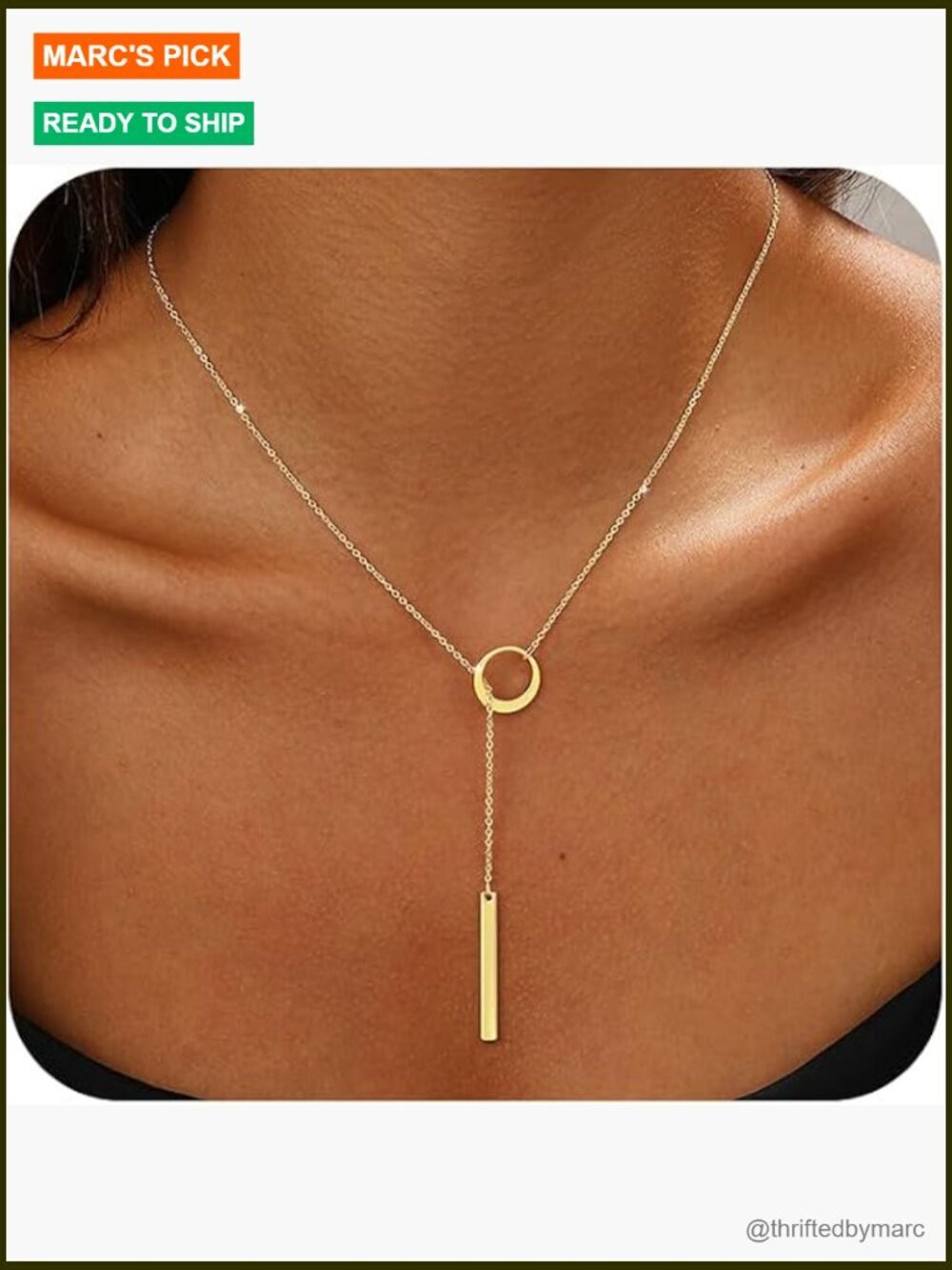 Dainty Y Shaped Layered Lariat Necklace Long 18 Inch Link Chain Lobster Claw